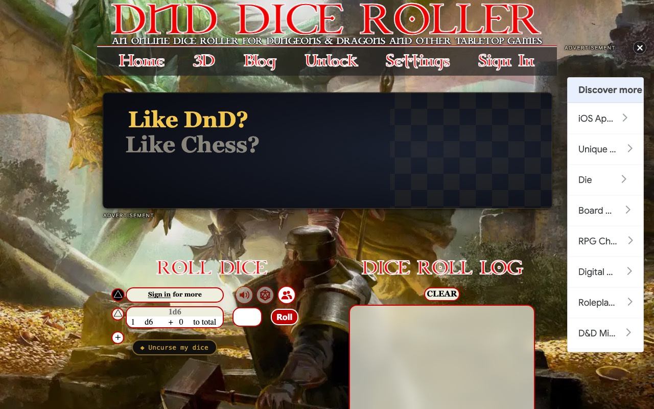 Sample site built on dnddiceroller.net