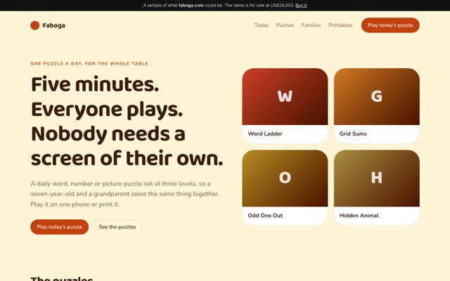 Sample site built on faboga.com