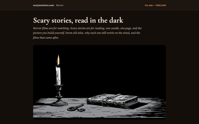 Sample site built on scarystoriesto.com