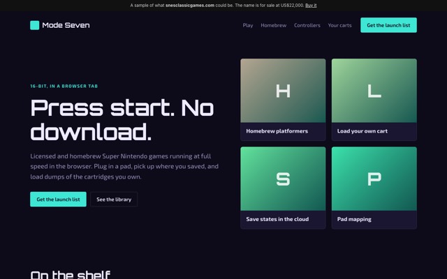 Sample site built on snesclassicgames.com