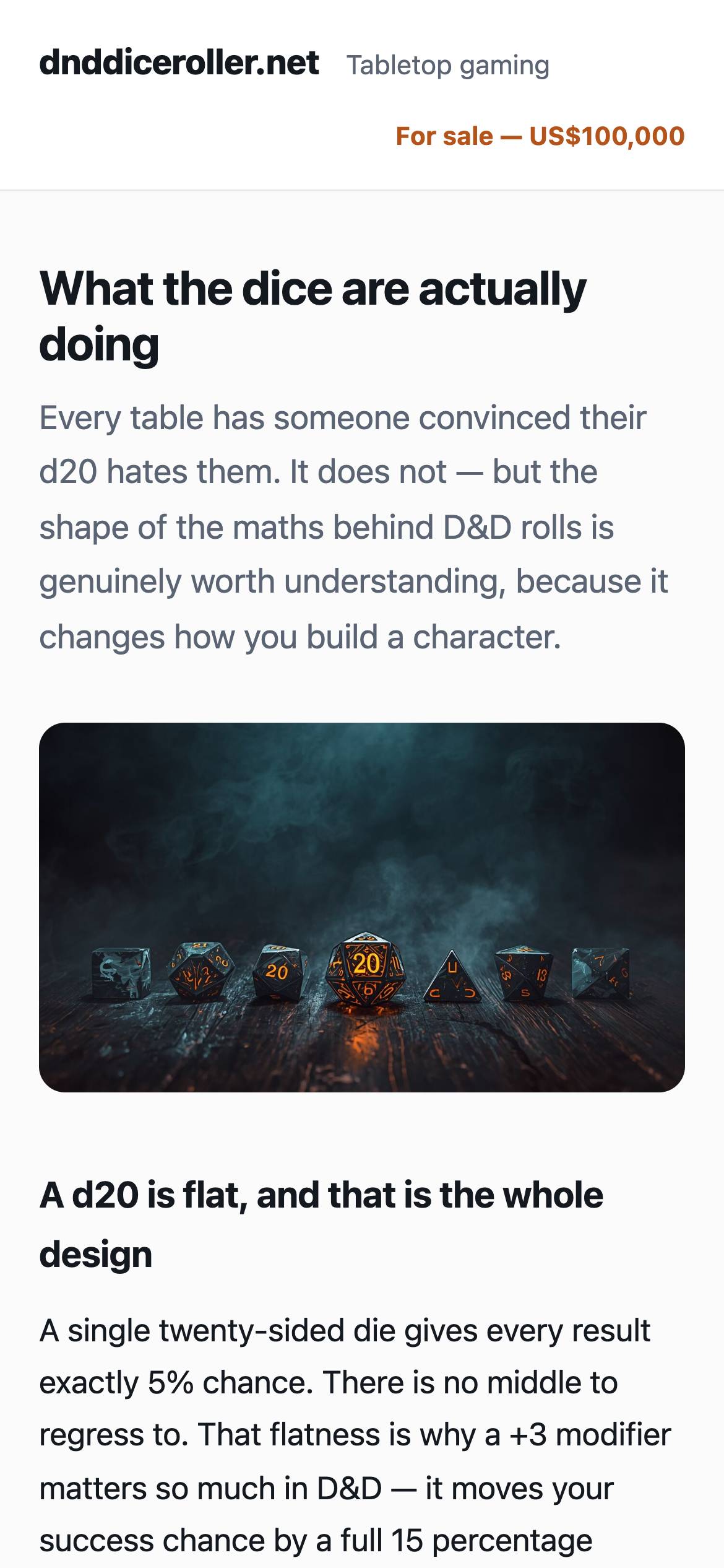 DnD Dice Roller on a phone